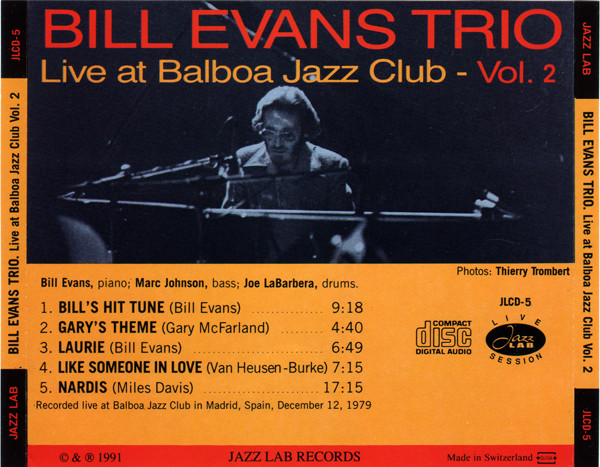 JAZZ Recordings: BILL EVANS: BILL EVANS TRIO, The Complete Balboa ...